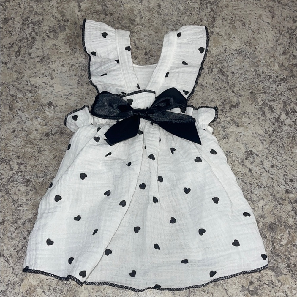 Heart Print Pet Dress with Bow
